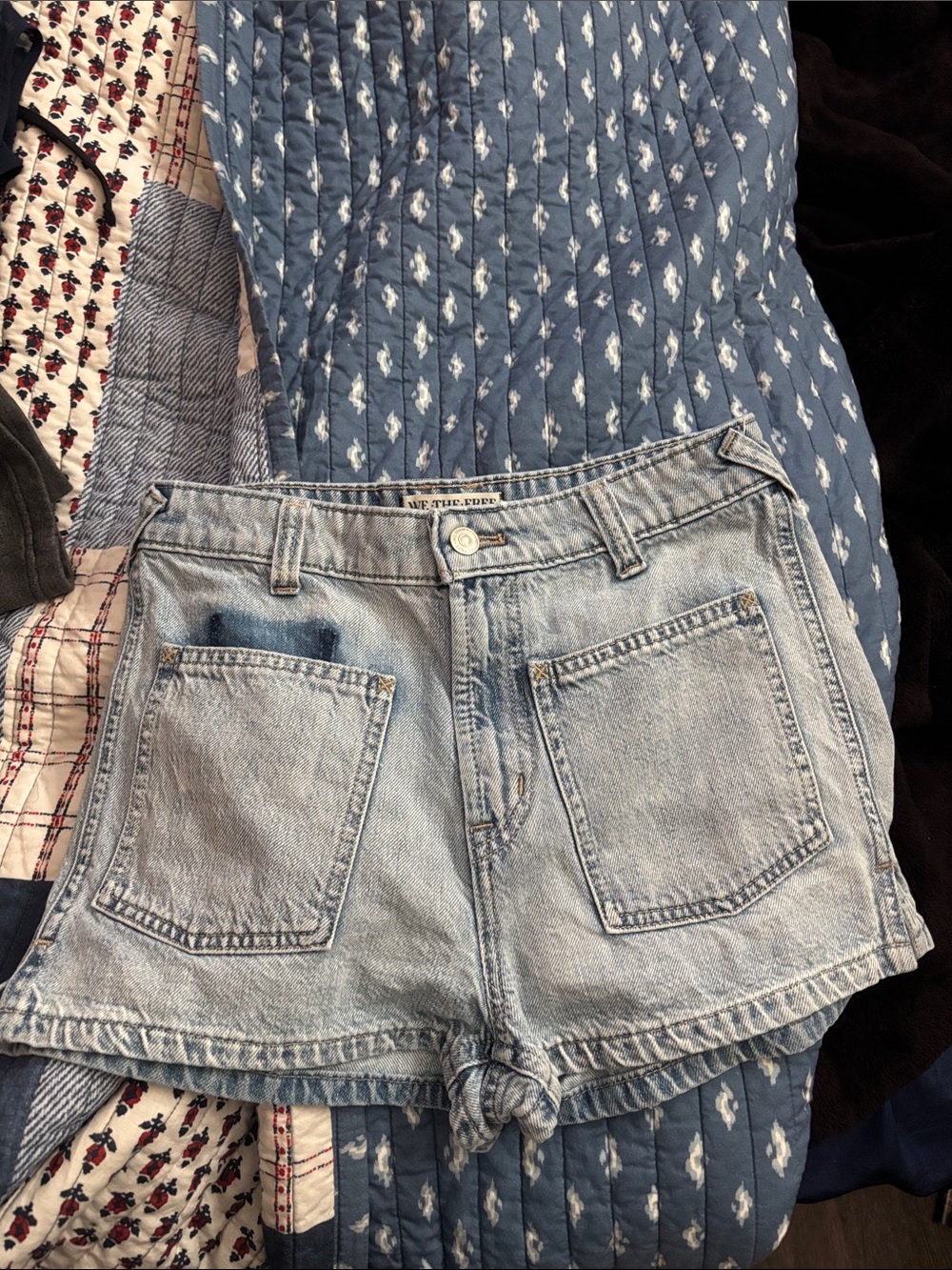 We The Free Light Wash Denim Jean Shorts